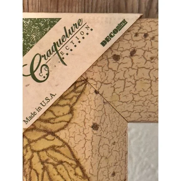 Vintage Fossil Leaves Frame 18”x24” Craquelure Collection Deco Mirror